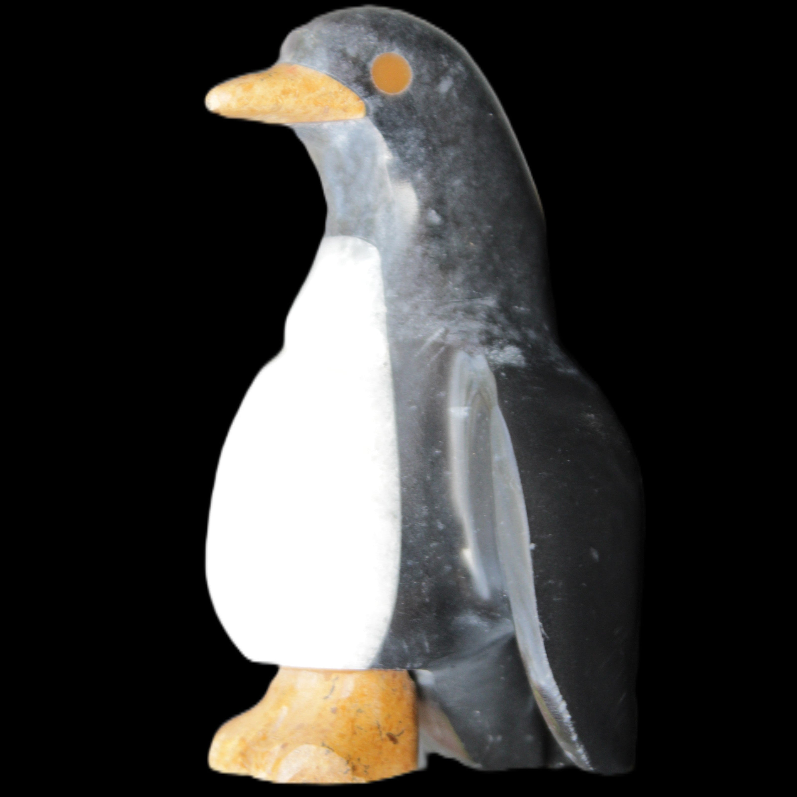 Jade and marble hand-carved Penguin 66*47*104mm 285g in sunlight - Rocks and Things Store