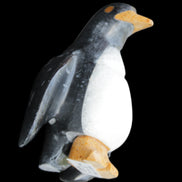 Jade and marble hand-carved Penguin 66*47*104mm 285g in sunlight - Rocks and Things Store