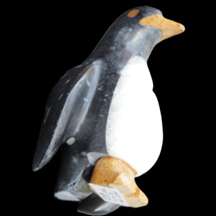 Jade and marble hand-carved Penguin 66*47*104mm 285g in sunlight - Rocks and Things Store