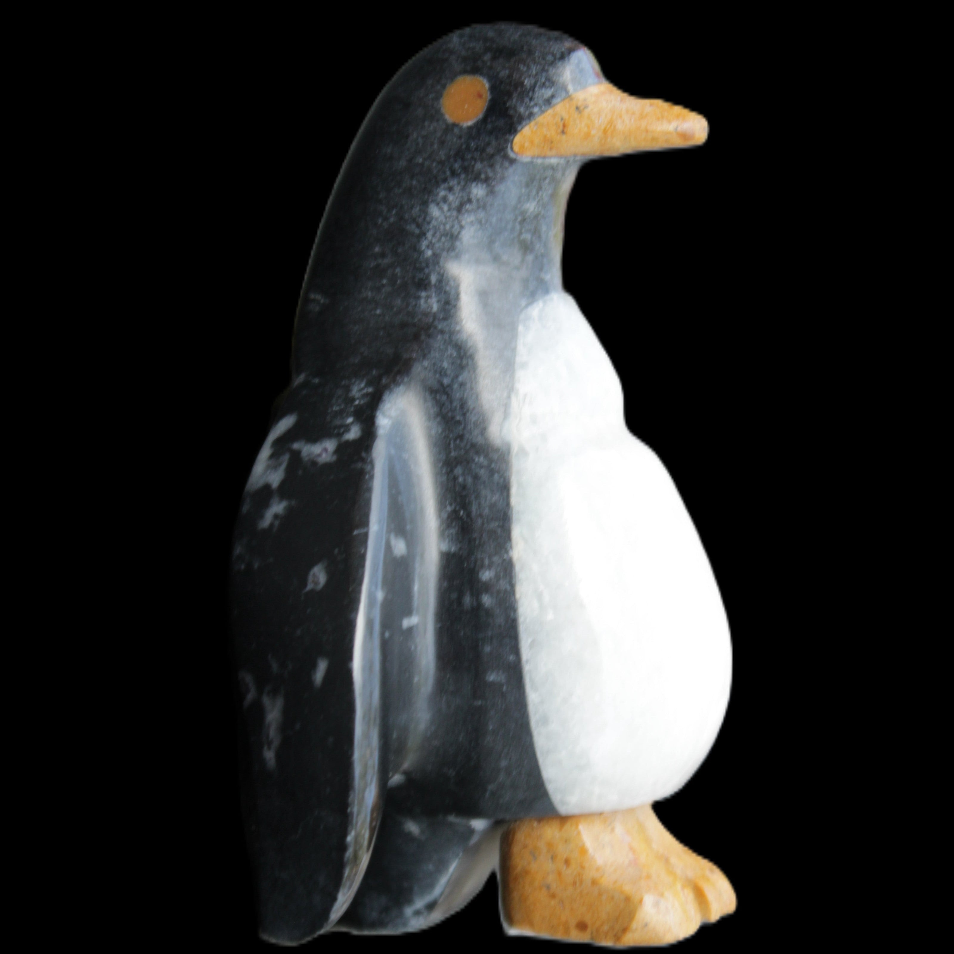 Jade and marble hand-carved Penguin 66*47*104mm 285g in sunlight - Rocks and Things Store