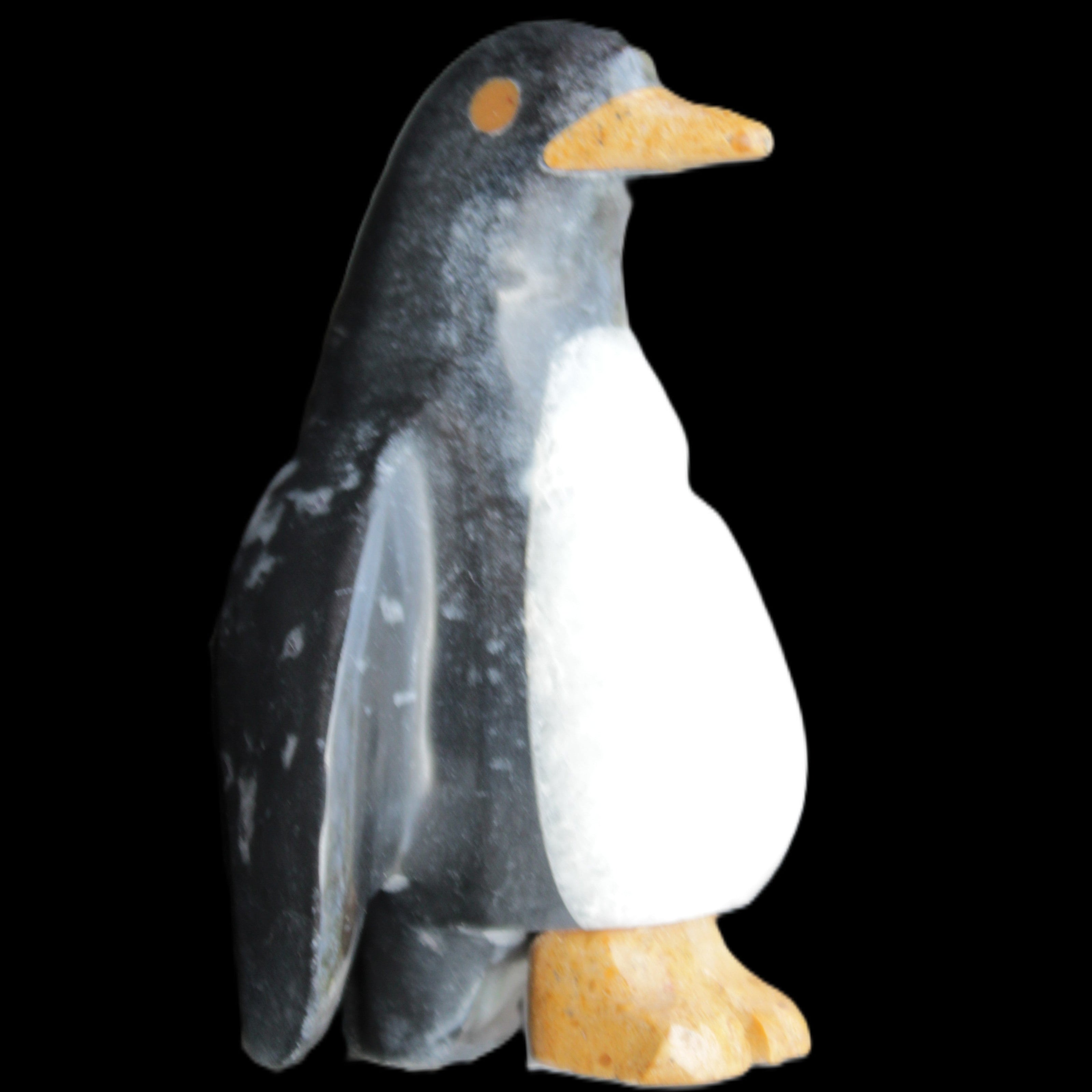 Jade and marble hand-carved Penguin 66*47*104mm 285g in sunlight - Rocks and Things Store
