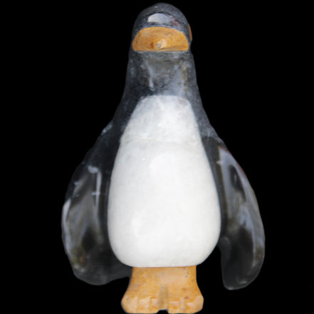 Jade and marble hand-carved Penguin 66*47*104mm 285g in sunlight - Rocks and Things Store