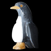Jade and marble hand-carved Penguin 66*47*104mm 285g in sunlight - Rocks and Things Store