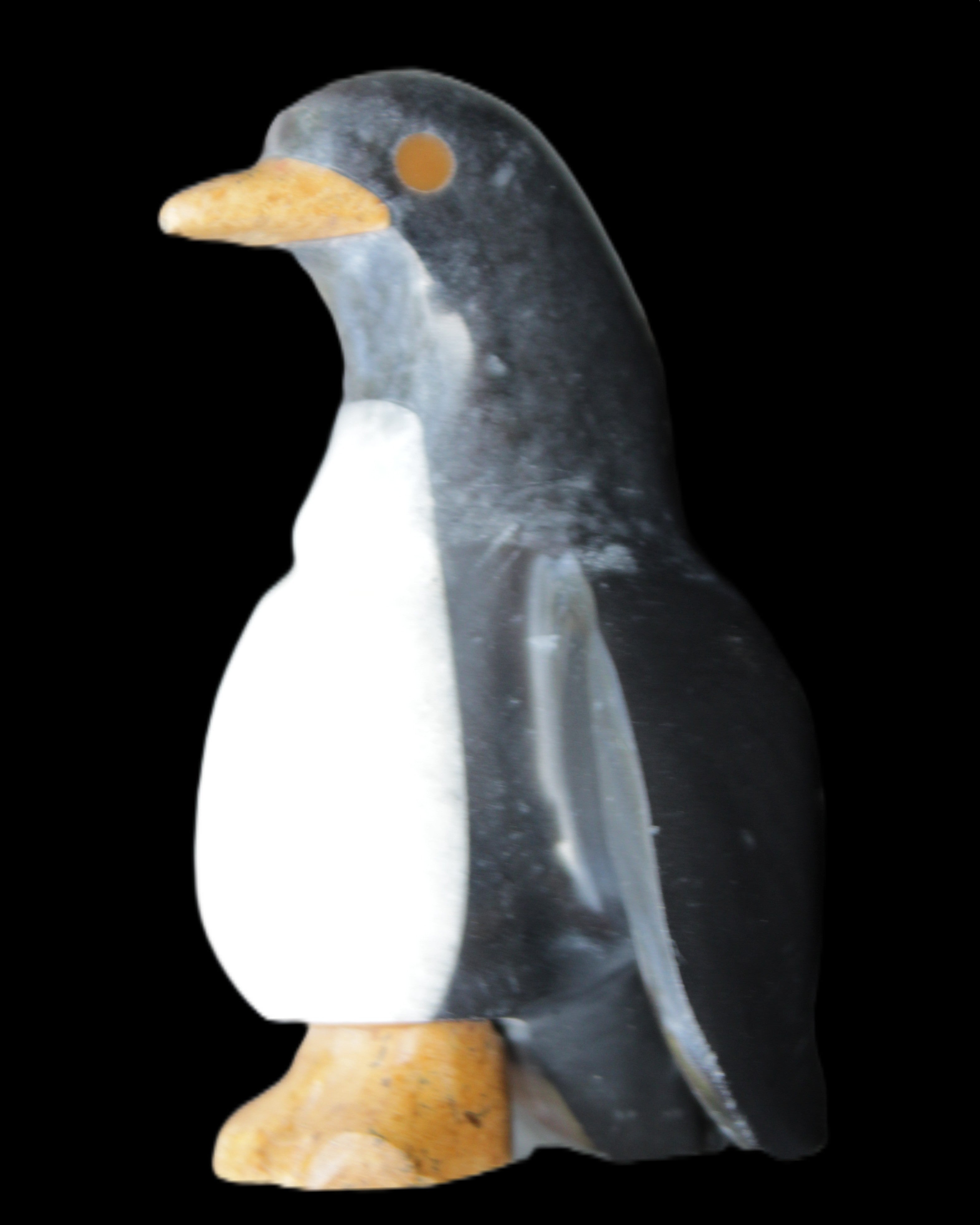 Jade and marble hand-carved Penguin 66*47*104mm 285g in sunlight - Rocks and Things Store