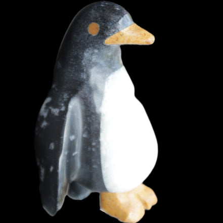 Jade and marble hand-carved Penguin 66*47*104mm 285g in sunlight - Rocks and Things Store
