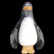 Jade and marble hand-carved Penguin 66*47*104mm 285g in sunlight - Rocks and Things Store