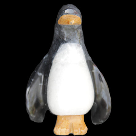 Jade and marble hand-carved Penguin 66*47*104mm 285g in sunlight - Rocks and Things Store