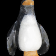 Jade and marble hand-carved Penguin 66*47*104mm 285g in sunlight - Rocks and Things Store
