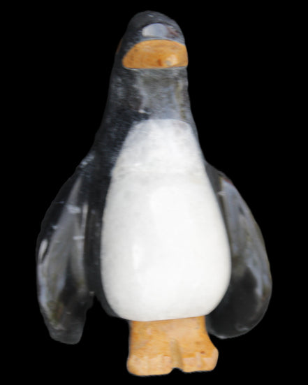 Jade and marble hand-carved Penguin 66*47*104mm 285g in sunlight - Rocks and Things Store