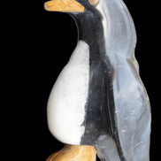 Jade hand-carved Penguin 70*43*97mm 277g in sunlight - Rocks and Things Store
