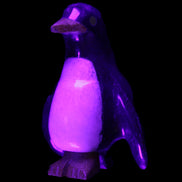 Jade hand-carved Penguin 70*43*97mm 277g in UV light - Rocks and Things Store