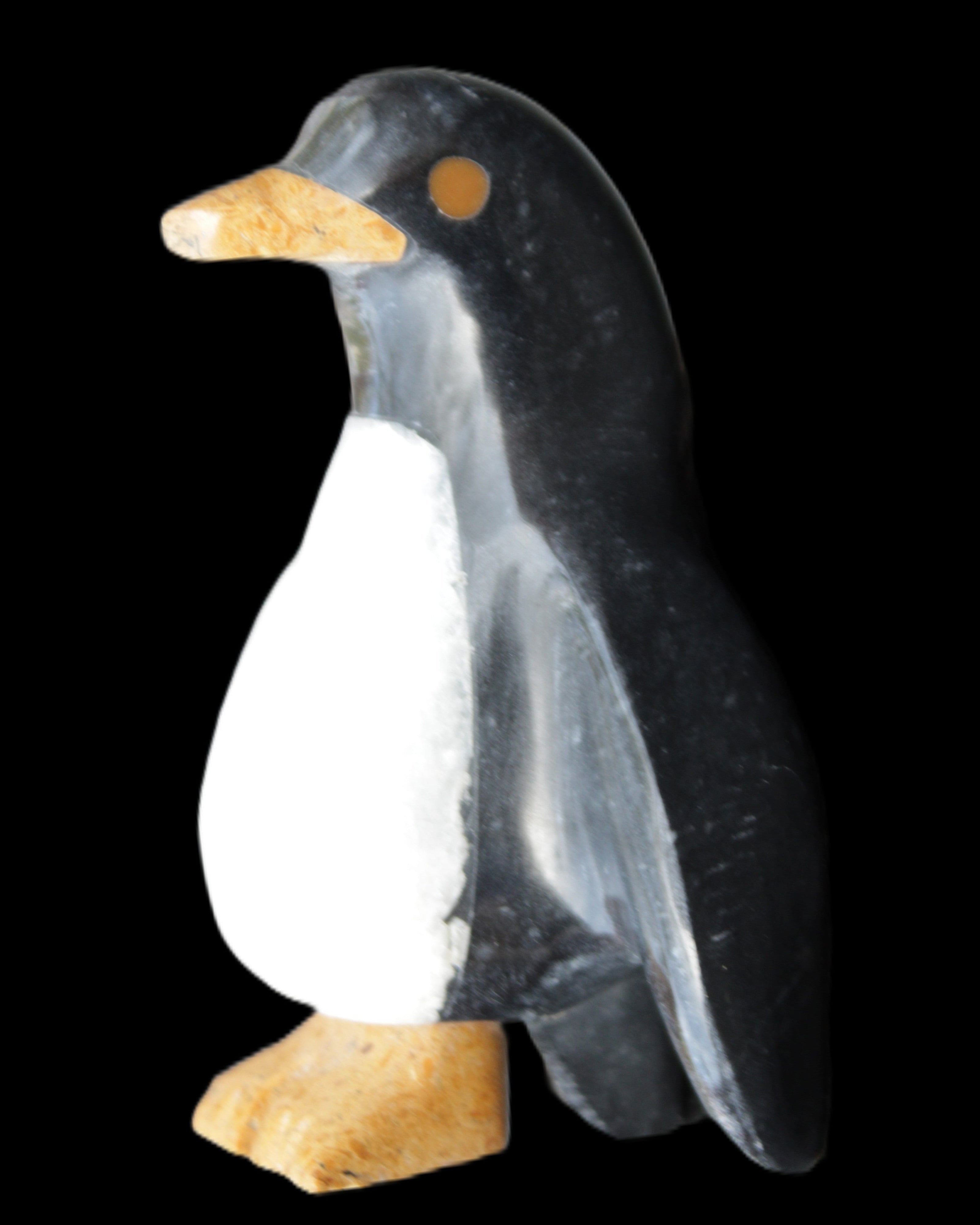 Jade hand-carved Penguin 70*43*97mm 277g in sunlight - Rocks and Things Store