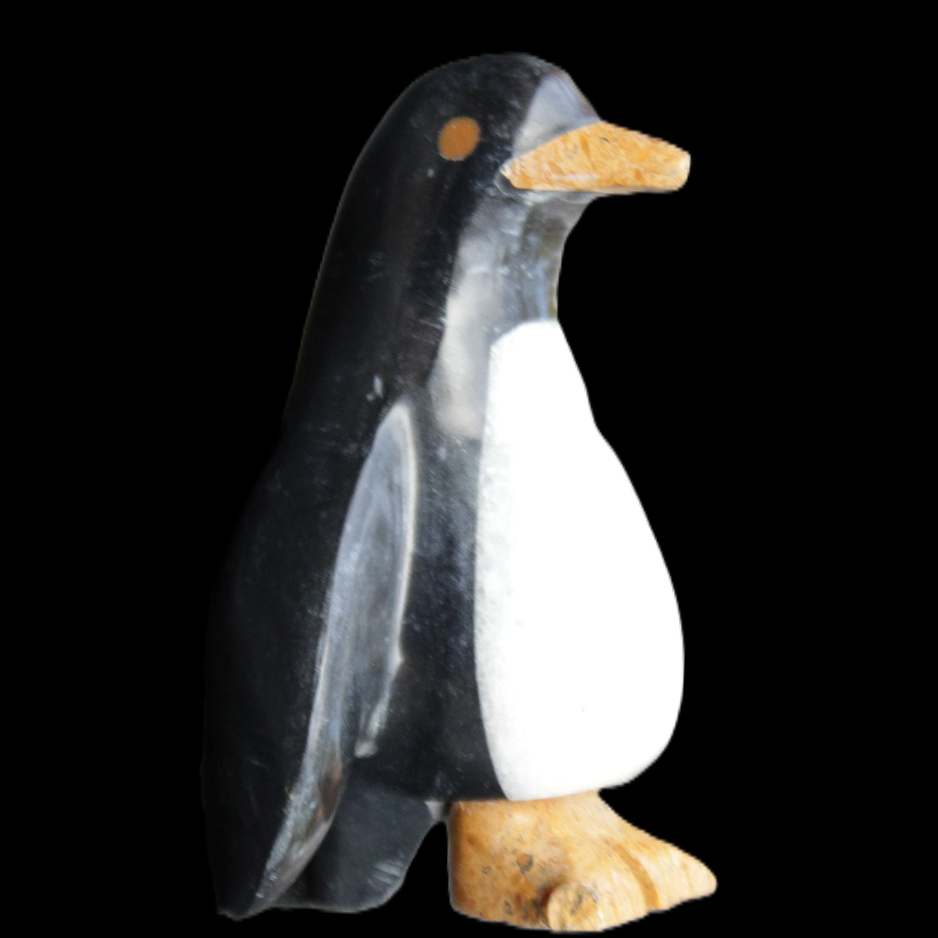 Jade hand-carved Penguin 70*43*97mm 277g in sunlight - Rocks and Things Store