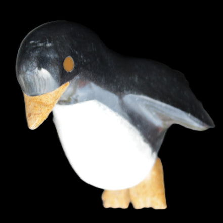 Jade hand-carved Penguin 70*43*97mm 277g in sunlight - Rocks and Things Store