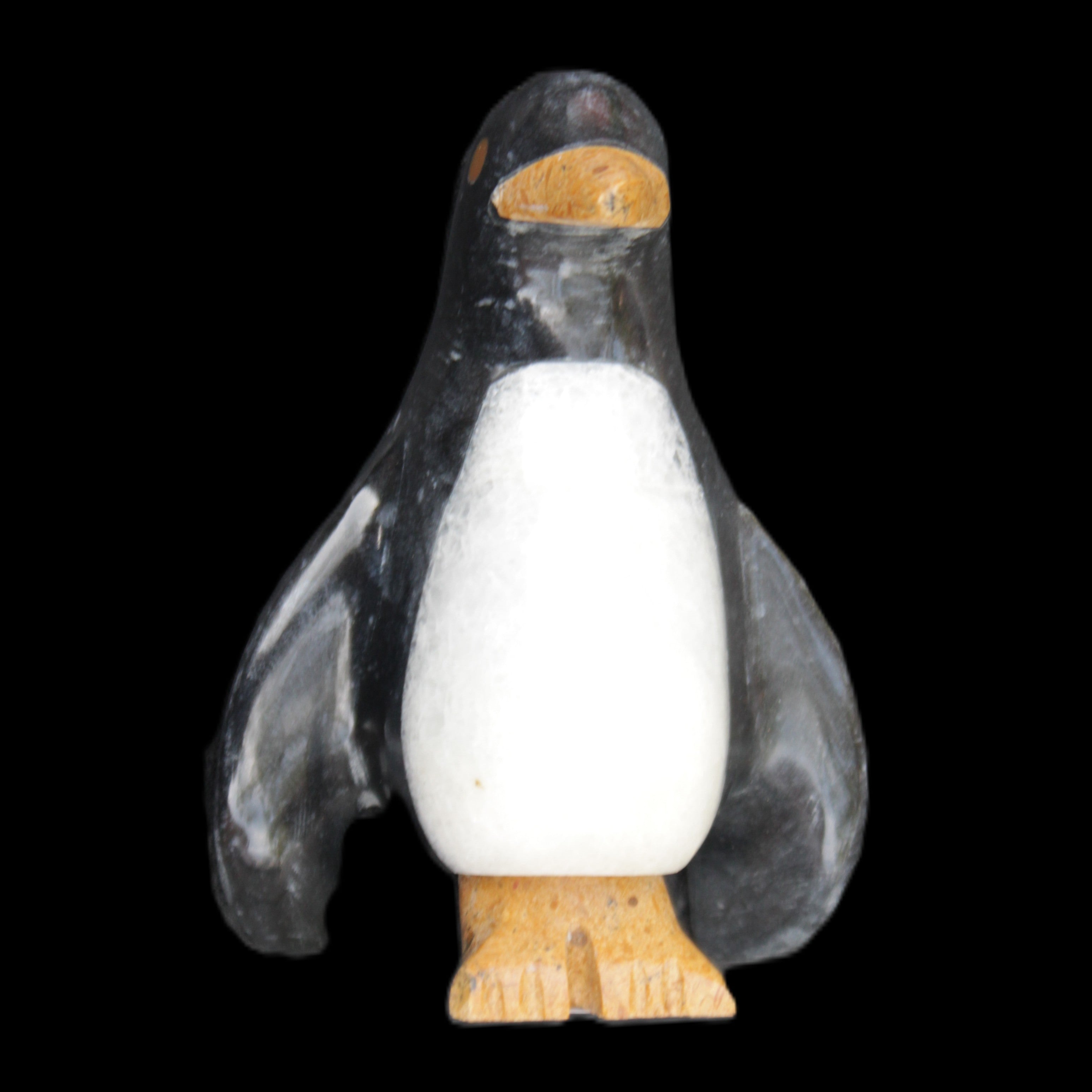 Jade hand-carved Penguin 70*43*97mm 277g in sunlight - Rocks and Things Store