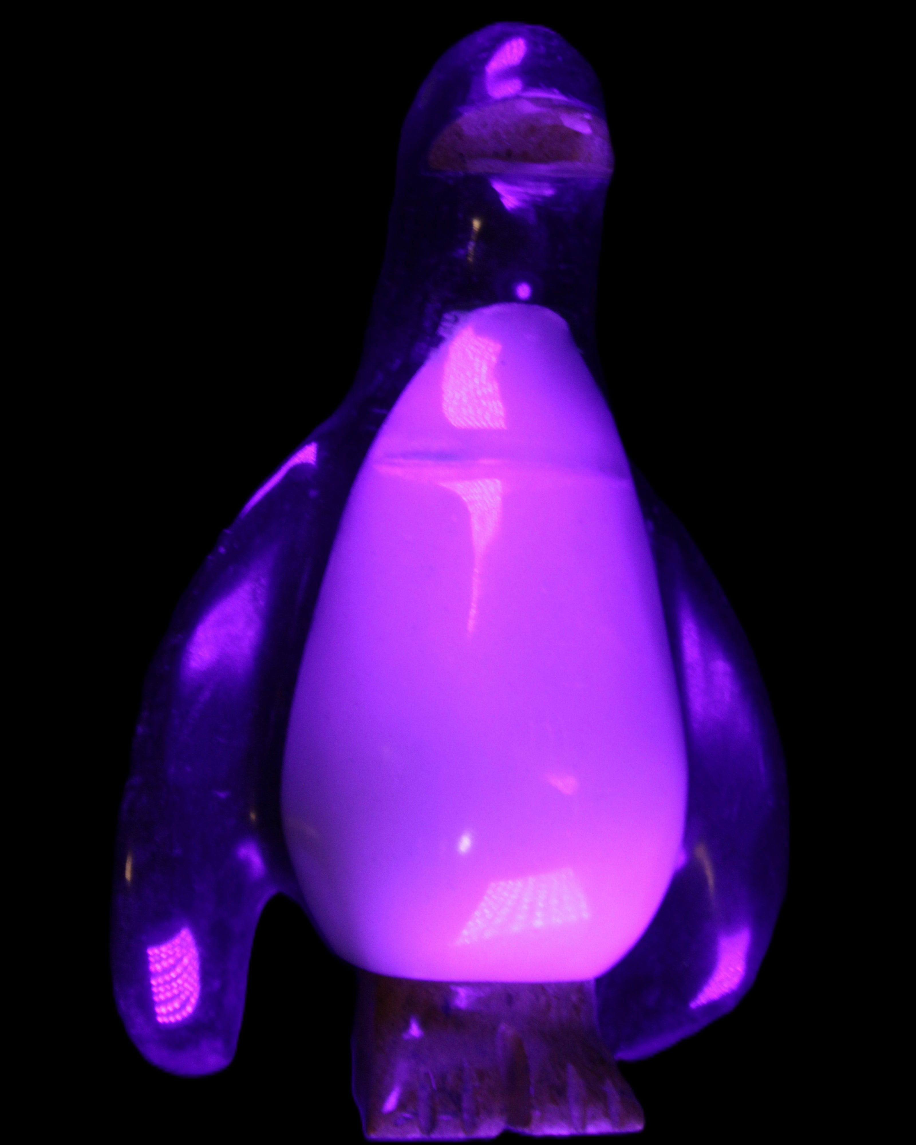 Jade hand-carved Penguin 93*61*154mm 787g in UV light - Rocks and Things Store