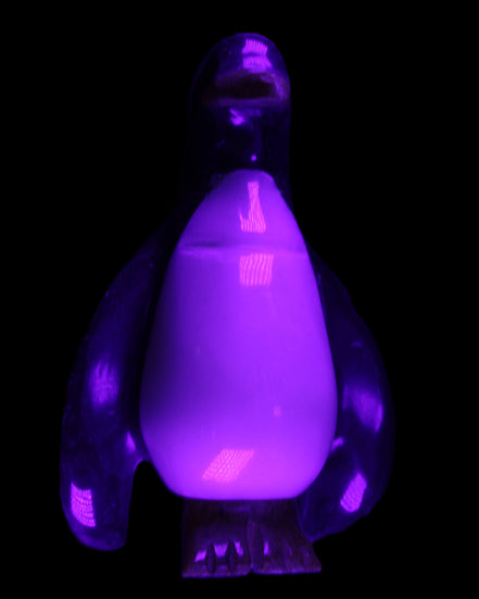 Jade hand-carved Penguin 93*61*154mm 787g in UV light - Rocks and Things Store