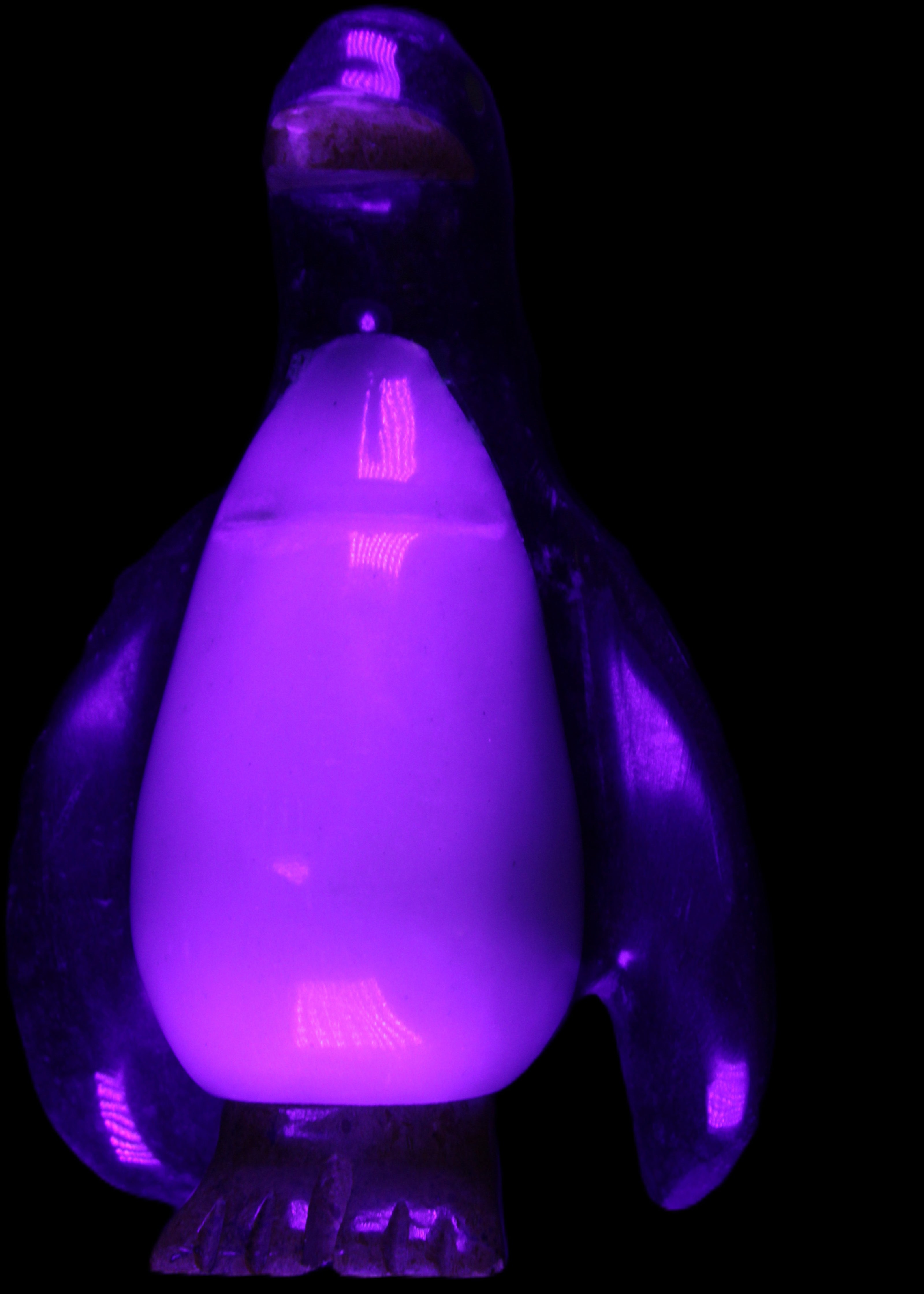 Jade hand-carved Penguin 93*61*154mm 787g in UV light - Rocks and Things Store
