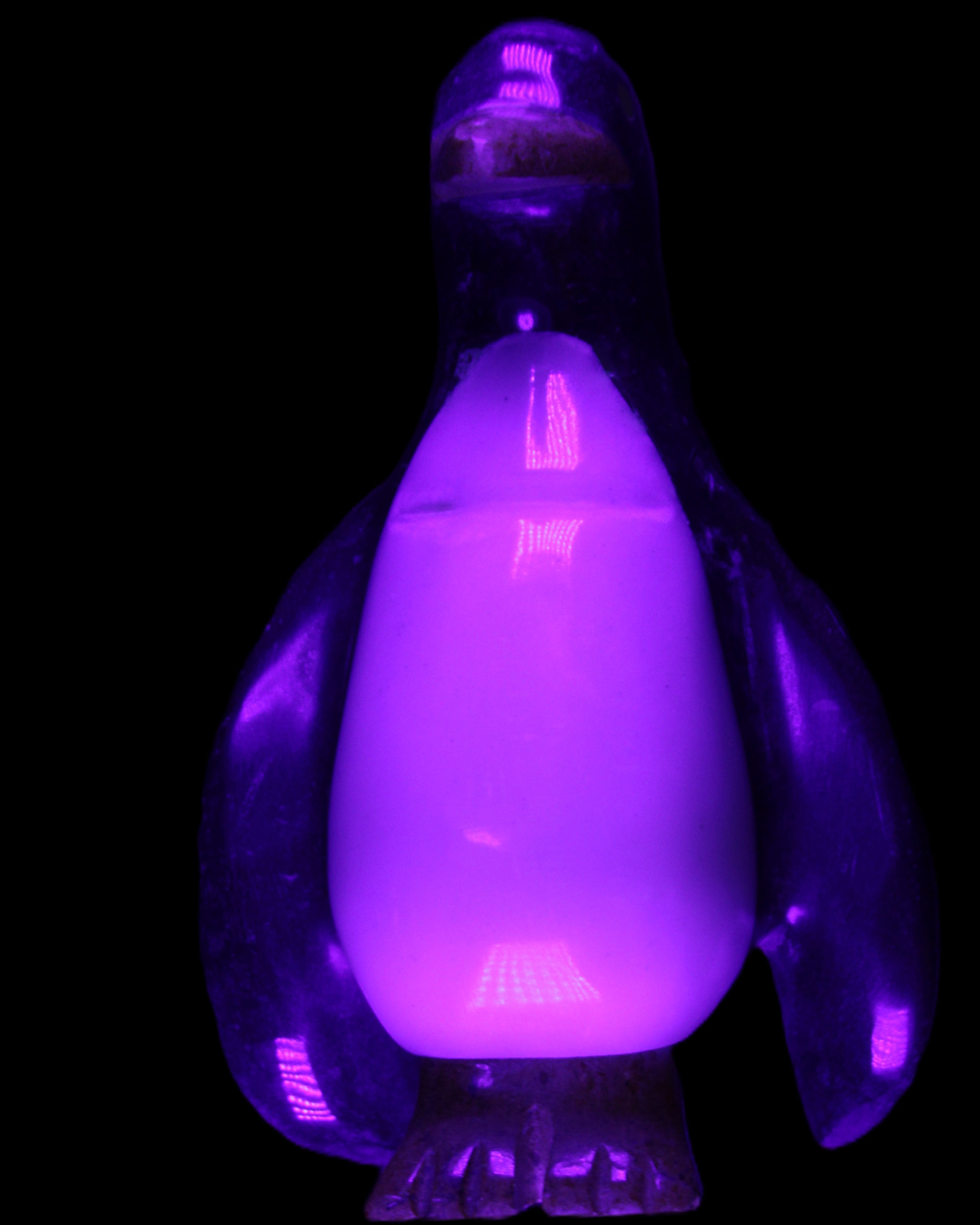 Jade hand-carved Penguin 93*61*154mm 787g in UV light - Rocks and Things Store