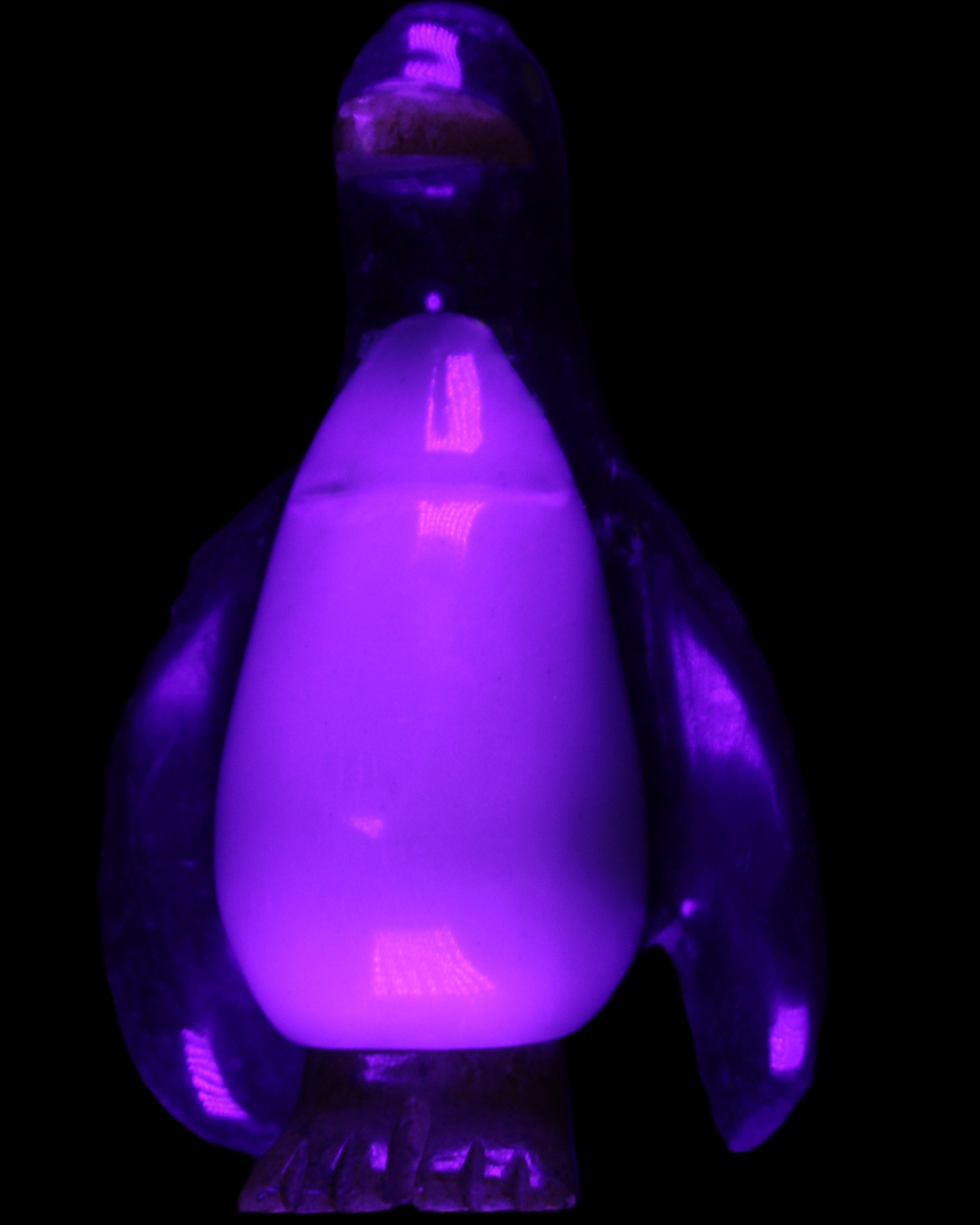 Jade hand-carved Penguin 93*61*154mm 787g in UV light - Rocks and Things Store
