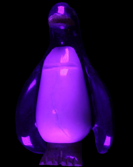 Jade hand-carved Penguin 97*64*150mm 801g in UV light - Rocks and Things Store