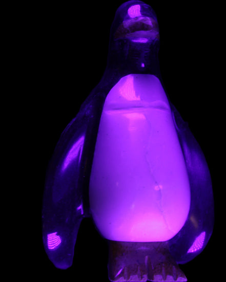Jade hand-carved Penguin 97*64*150mm 801g in UV light - Rocks and Things Store