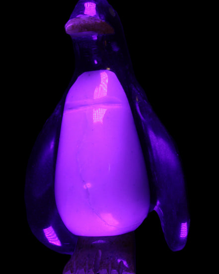 Jade hand-carved Penguin 97*64*150mm 801g in UV light - Rocks and Things Store