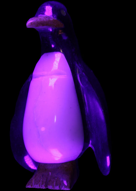 Jade hand-carved Penguin 97*64*150mm 801g in UV light - Rocks and Things Store