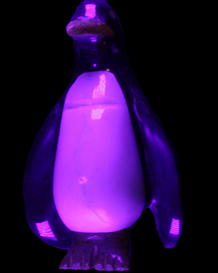 Jade hand-carved Penguin 97*64*150mm 801g in UV light - Rocks and Things Store