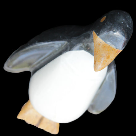 Jade hand-carved Penguin 97*64*150mm 801g in sunlight - Rocks and Things Store