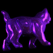 Afghan Jade hand-carved Cat 128*42*102mm 636g in UV light - Rocks and Things Store