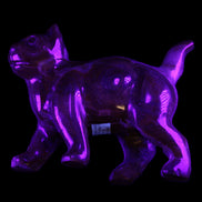 Afghan Jade hand-carved Cat 128*42*102mm 636g in UV light - Rocks and Things Store