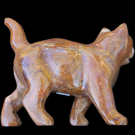 Afghan Jade hand-carved Cat 128*42*102mm 636g in sunlight - Rocks and Things Store