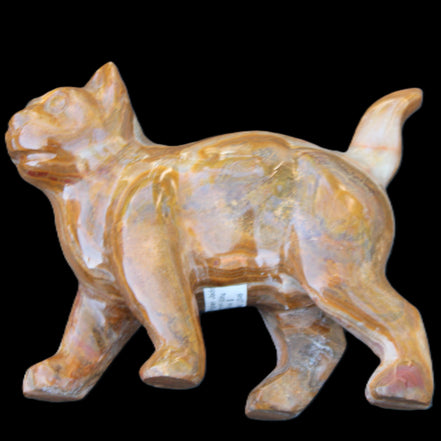 Afghan Jade hand-carved Cat 128*42*102mm 636g in sunlight - Rocks and Things Store