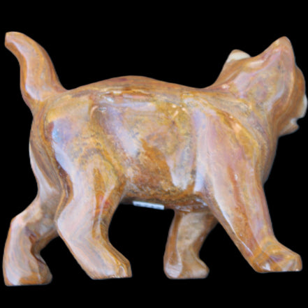 Afghan Jade hand-carved Cat 128*42*102mm 636g in sunlight - Rocks and Things Store