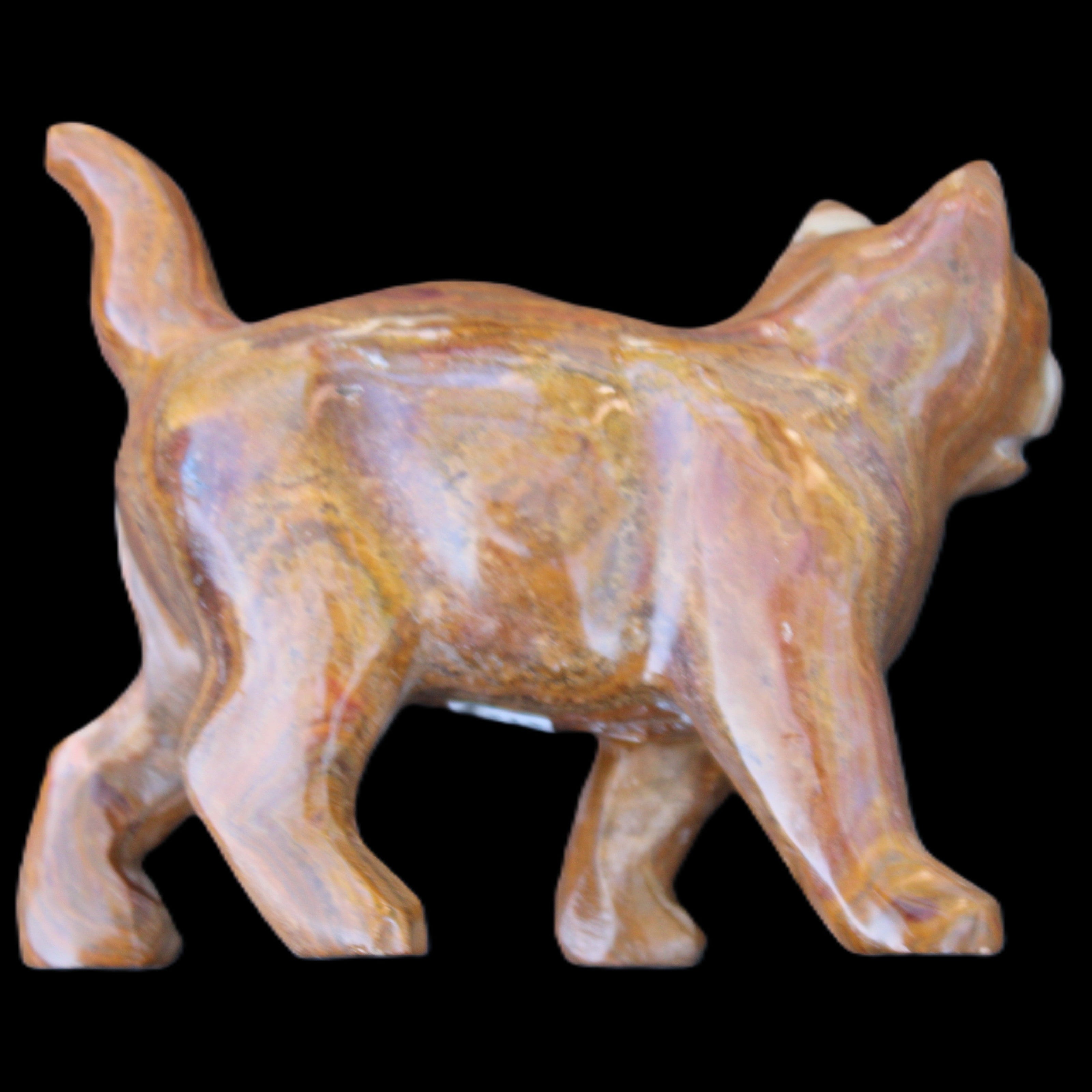 Afghan Jade hand-carved Cat 128*42*102mm 636g in sunlight - Rocks and Things Store