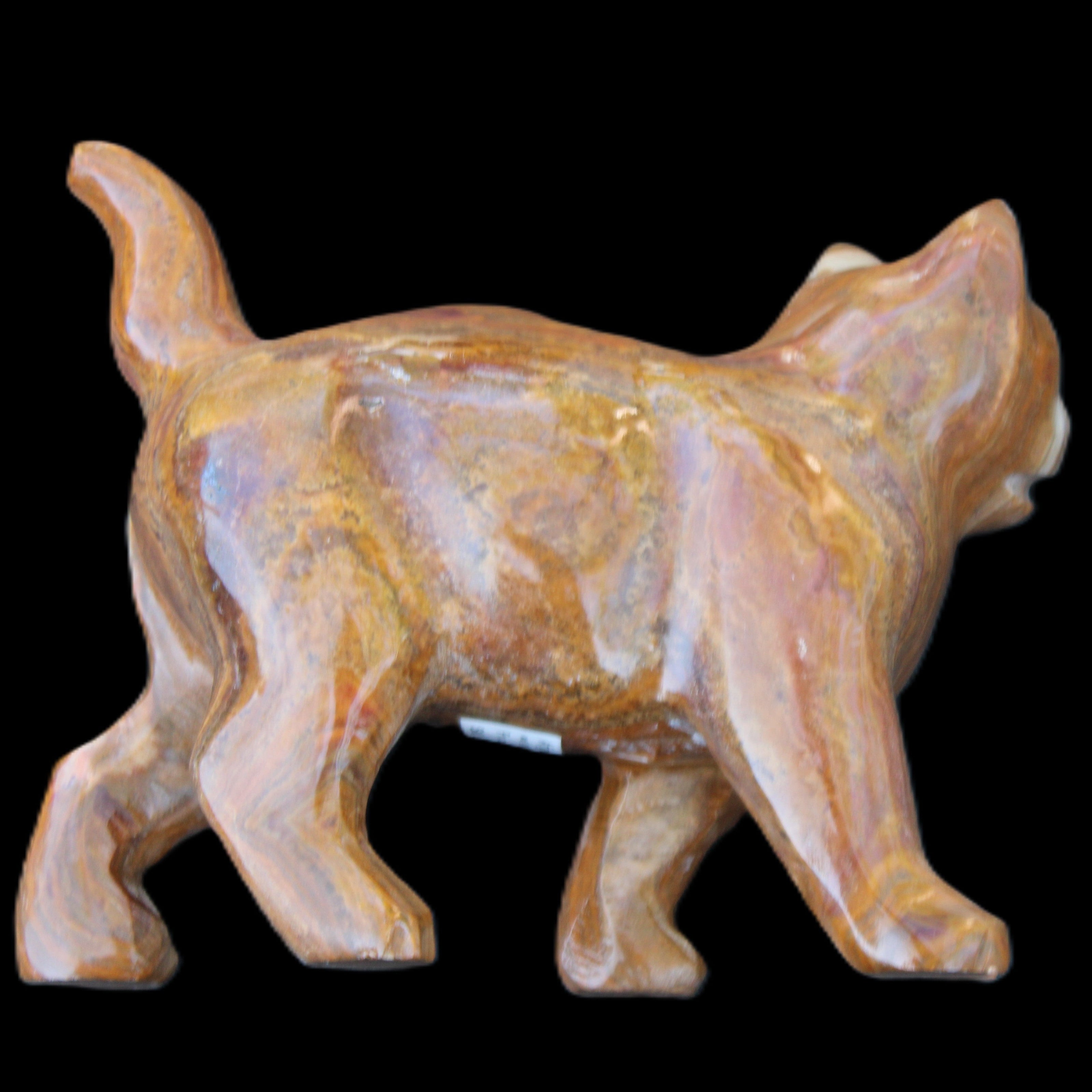 Afghan Jade hand-carved Cat 128*42*102mm 636g in sunlight - Rocks and Things Store