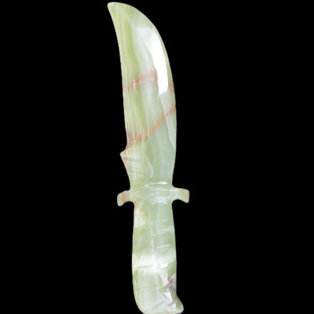 Afghan Jade hand-carved Ceremonial Knife 300*20*70mm 544g in sunlight - Rocks and Things Store