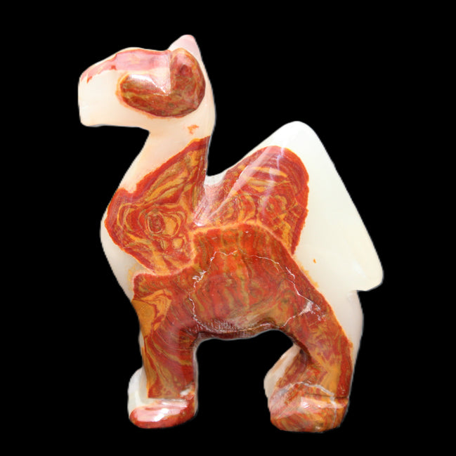 Afghan Jade hand-carved Camel 80*24*103mm 222g in sunlight - Rocks and Things Store