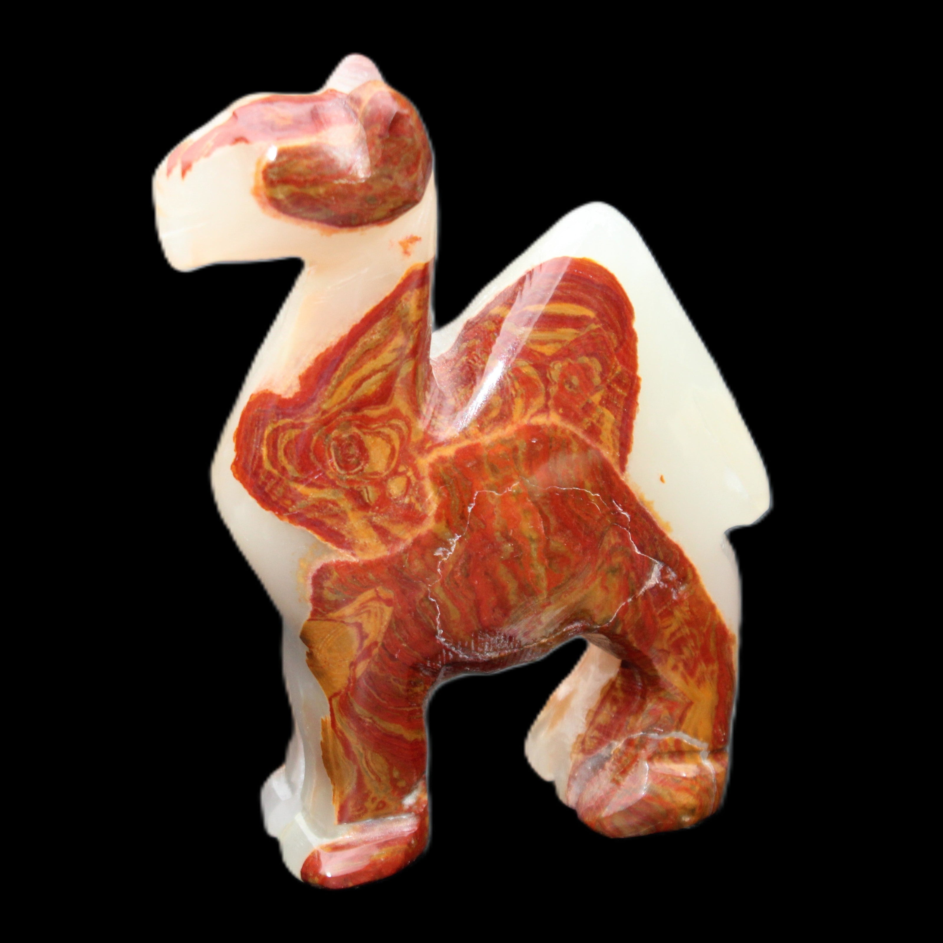 Afghan Jade hand-carved Camel 80*24*103mm 222g in sunlight - Rocks and Things Store