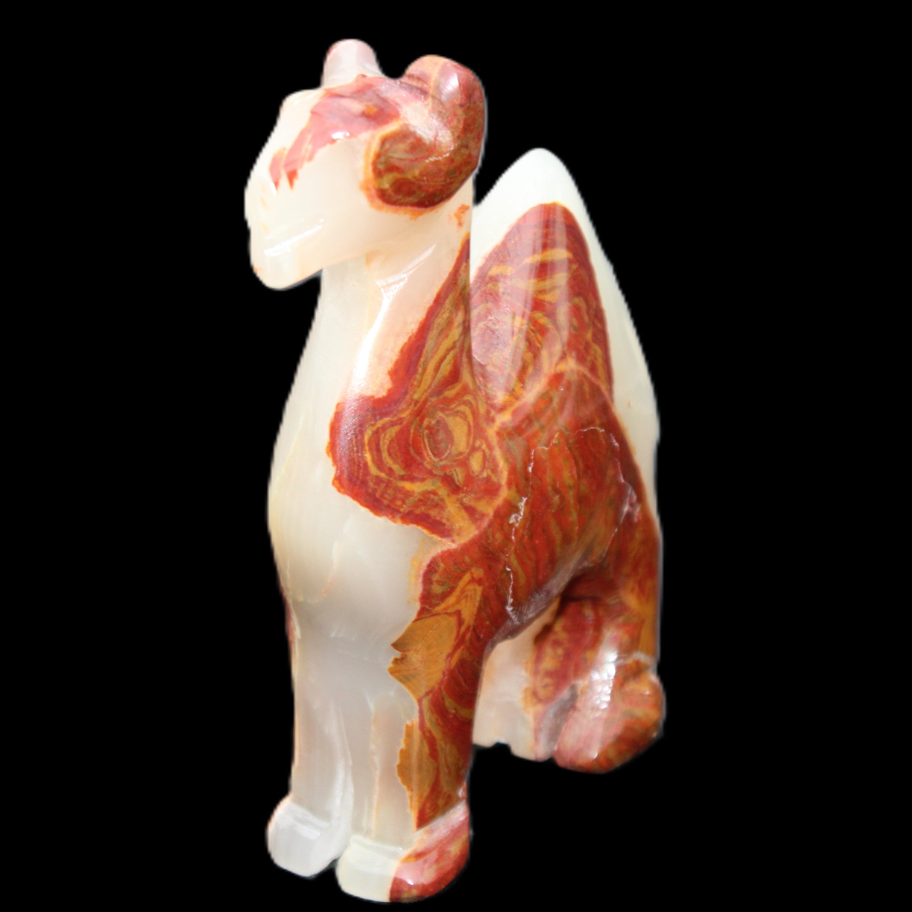 Afghan Jade hand-carved Camel 80*24*103mm 222g in sunlight - Rocks and Things Store
