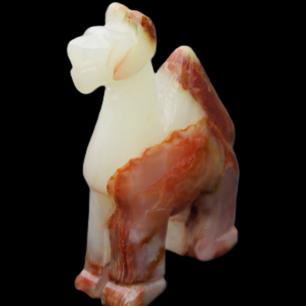 Afghan Jade hand-carved Camel 73*30*105mm 270g in sunlight - Rocks and Things Store
