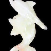 Afghan Jade hand-carved leaping Dolphin pair 70*27*112mm 222g in sunlight - Rocks and Things Store