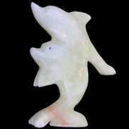 Afghan Jade hand-carved leaping Dolphin pair 70*27*112mm 222g in sunlight - Rocks and Things Store