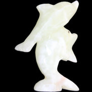 Afghan Jade hand-carved leaping Dolphin pair 70*27*112mm 222g in sunlight - Rocks and Things Store