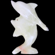 Afghan Jade hand-carved leaping Dolphin pair 70*27*112mm 222g in sunlight - Rocks and Things Store