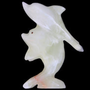 Afghan Jade hand-carved leaping Dolphin pair 70*27*112mm 222g in sunlight - Rocks and Things Store