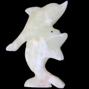 Afghan Jade hand-carved leaping Dolphin pair 70*27*112mm 222g in sunlight - Rocks and Things Store