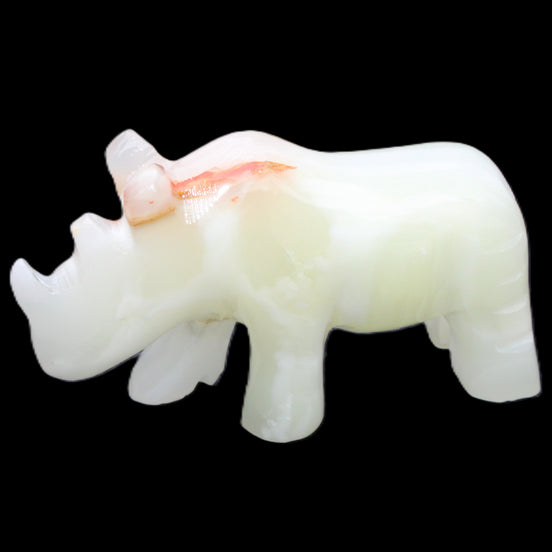 Afghan Jade hand-carved Rhino 100*30*57mm 208g in sunlight - Rocks and Things Store