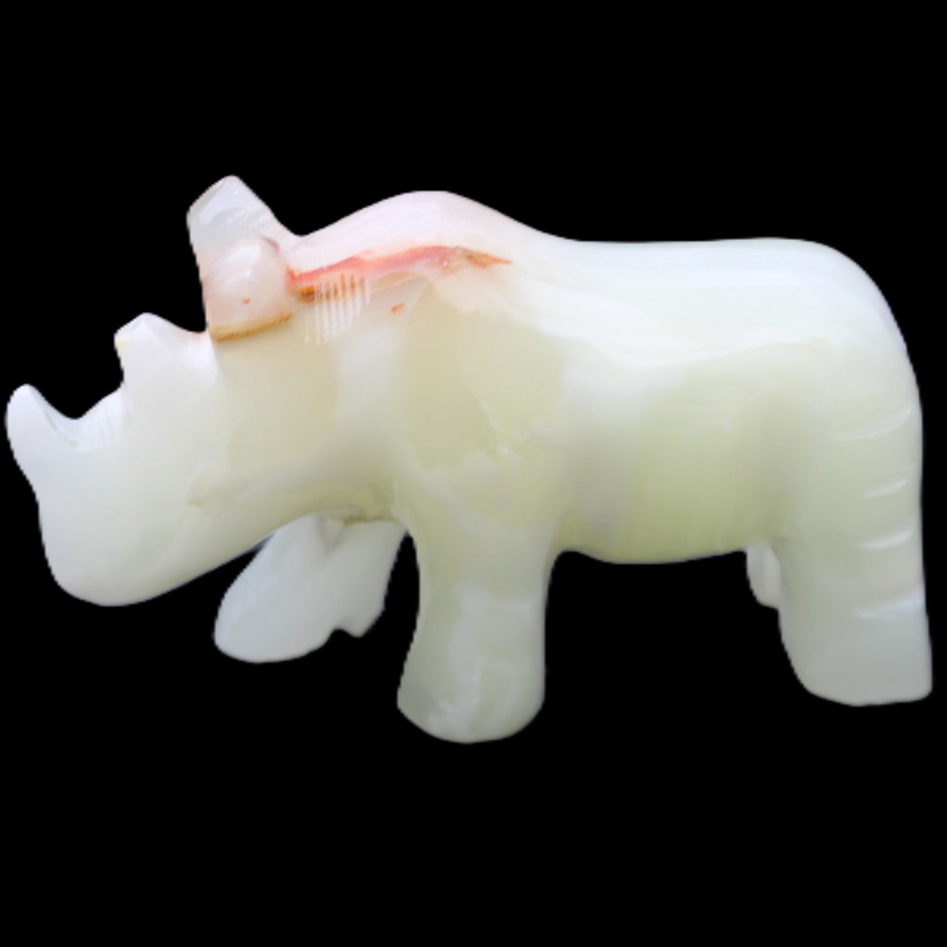 Afghan Jade hand-carved Rhino 100*30*57mm 208g in sunlight - Rocks and Things Store